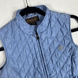 Ariat Women’s Quilted Vest XS Blue Insulated Full Zip Equestrian Riding Western